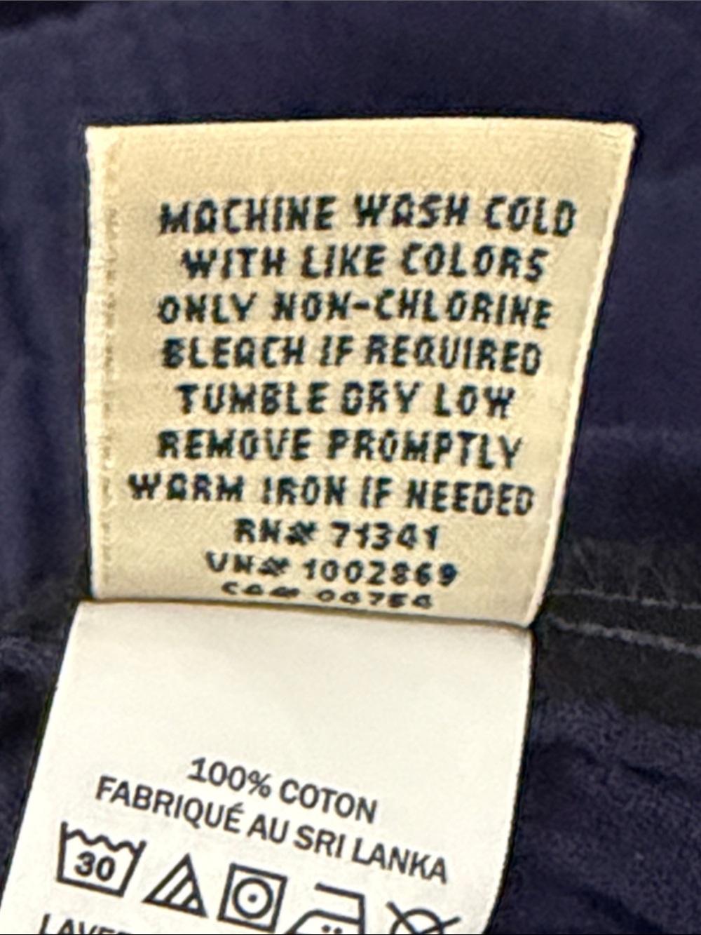 L.L. Bean Cloud Gauze Wide Leg Pants 100% Cotton Elastic Waist Navy Size Large - Picture 9 of 10